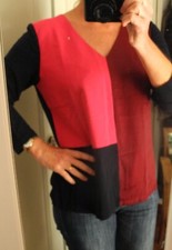 Haut 123 1.2.3 t 42 manches longues marine bordeaux rose