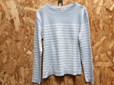Pull femme Affinités Armand Thiery taille 2 rayé bleu ciel et blanc 