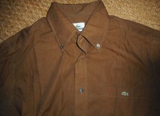 Chemise LACOSTE  40 M environ manches longues marron moutarde 
