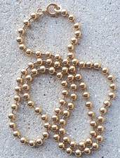 Tres beau Collier boule Plaque Or TBE gold plate necklace 48cm 17.5g 