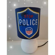 LAMPE DE CHEVET  PEINT MAIN POLICE E060