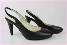 Escarpins Ouverts UNISA Tout Cuir Noir T 38 TBE  