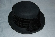 Chapeau femme ancien avec rose velours