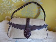 MISSONI Italy Mini sac mains cuir nubuck daim beige TRES BON ETAT