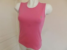  HAUT TEE SHIRT DEBARDEUR RALPH LAUREN SPORT COTON ROSE FUSHIA T.36 / 38 