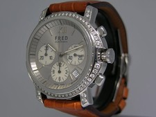 Fred of Paris Chronograph R13-1011/39 with White Diamond Bezel 40mm $9,975 LNIB