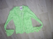 Chemise  SCHOOL RAG vert fluo style dentelle froufrous  taille S//1/36   TBE