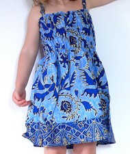 Robe Fille 3 - 4 ans Enfant Ethnique Batik Vêtement / bleu bleue
