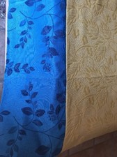 Couvre-lit /plaid / Jeté de fauteuil en Boutis Jaune Soleil & Bleu 205 X 240 cm