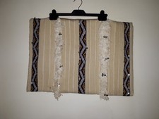 Marocain Kilem mariage Couverture Coussin 100% Laine Fait Main Vintage Cream