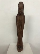 ANCIENNE SCULPTURE  VIERGE NOIRE   En Bois D’olivier- H 51 Cm. 2kg 200