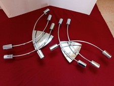 LOT DE 2 LUSTRES  PLAFONNIER CHROME  6 BRANCHES  DESIGN VINTAGE 