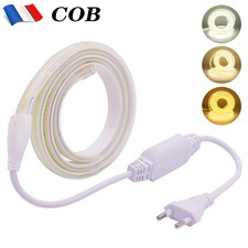 Ruban LED COB 220V Bande Strip Flexible Guirlande Lumière Etanche Maison 0.5-20m