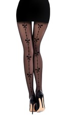 Collant Voile Noir Effet Couture Noeud  SEXY BAS NEUF