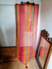 2 RIDEAUX VOILAGE multicouleurs style bohème En Ohan Tica larg 0,55 m x L 1,60 m