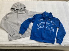 Lot vestes sweat gris capuche H&M et bleu Benetton 8 - 9 ans sweatshirt zippés