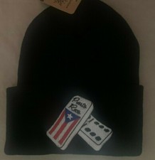 Puerto Rico domino logo   Embroidery Knit Beanie unisex