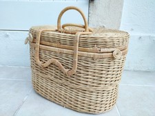 Valise De Rangement En Osier Vintage