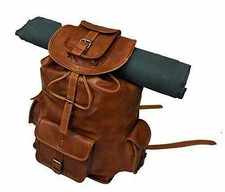 Sac École à Dos Vintage Cuir Hommes Cartable Bandoulière Voyage Ordinateur