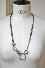 sautoir - collier - marque "médecine douce" - 70 cm  - chaîne pierres perles 