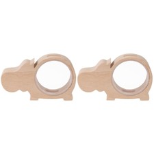 2pcs Transparent Bois Monnaies de stockage Boîte de rangement en forme d'animal