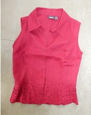 Chemisier rouge femme sans manche MEXX taille 34 Lin