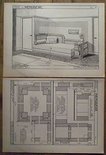 Planche de coupe,plan cosy corner,divan,1935,