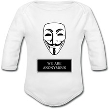 Body Bébé We are Anonymous - cadeau de naissance garçon fille web rebelle 2.0