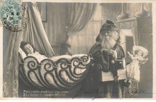 SANTA CLAUS #MK45027 LE PERE NOEL UNE FILLETTE ENDORMI ET POUPEE PANTIN JOUETS