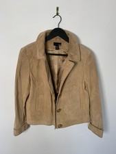 Magnifique veste h&m cuir beige effet daim taille 40