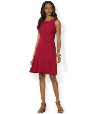 Lauren Ralph Lauren Women's Blue or Red Sleeveless Crepe Swing Dress size 6