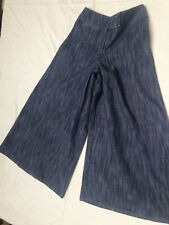 CAMAIEU jupe femme culotte longue jeans coton bleu pattes d'ef Taille 34