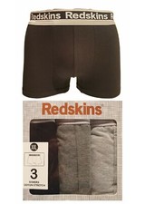 REDSKINS PACK DE 3 BOXER HOMME COTON STRETCH NOIR GRIS CLAIR ET GRIS CHINEMultic