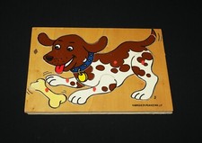 Vintage puzzle 1er âge en bois chien - JJF