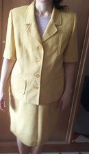 Tailleur d'été jupe jaune moutarde taille 44