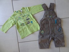 ENSEMBLE 2 PIECES TEE SHIRT ET SALOPETTE ORCHESTRA GARCON 3 MOIS  BE