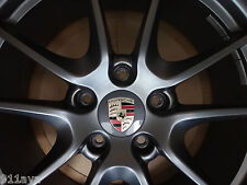 Porsche 991 Roue Centre Tasse 1 Tasse Platine Finition Avec Porsche Crest Pièce