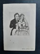   Hotel LUTETIA 1937   Paris - Carte Menu Banquet Mariage 