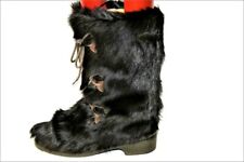 ISBA Boots Neige Vintage Fourrure Noire Fourrées Laine T 37 TBE