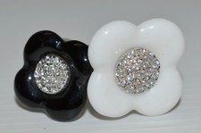 BAGUE ARGENT NEUVE AVEC 2 FLEURS en OPALINE COEURS BRILLANTS 15g BIJOU MODERNE