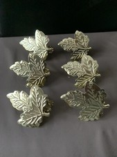 6 pinces a rideaux dorées motifs feuilles 