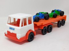 P. R.b. Italy / Camion Fiat Avec Remorque Auto De Course / Jouet Ans' 60s