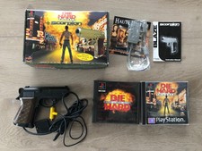Coffret Die hard trilogy 1&2 avec gun pistolet scorpion Playstation 1 PS1 PAL FR