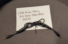 Câble audio stéréo jack 2.5 mm (mâle/mâle) (0,80 m)