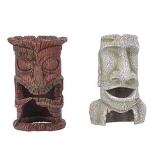 2 Pièces Ornements De Visage En Résine 'aquarium Décor De Style