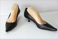 JACQUES BENCHE  Escarpins  Pointus Tout Cuir Noir Petits Talons T 40 TBE