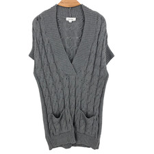 Calvin Klein Hommes Pull Manche Courte Gris Pull Cardigan Taille L