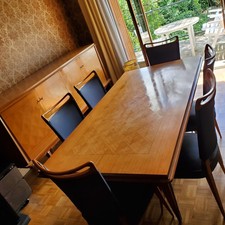 Salle à manger complète en bois clair années 60