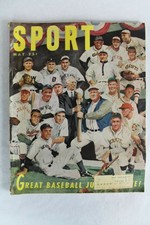 Vintage SPORT Magazine May 1951 Jubilee Issue Baseball Man Cave Bar Decor Old