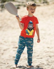 Frugi Garçons'Imprimé Confortable Jogging - Bleu/Usuraire Autour